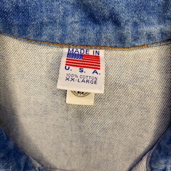 Vintage 80s Chicago B.L.U.E.S. Denim Vest XXL – Union Made USA – Cut-Off A41 - Picture 7 of 13